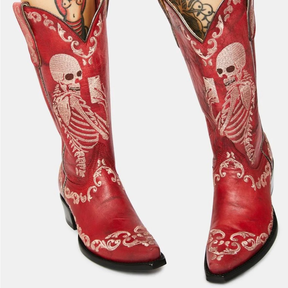 **LOOKING FOR *Old Gringo “Selfie” Dolls Kill Red Skeleton boots 7.5 or 8